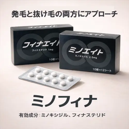 フィナステリド1mg、ミノキシジル2.5mg 医薬部外品です。育毛 ミノフィナ通販｜ お得なAGA治療2種セット – 朝比奈医院